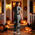 thumbnail image 4 of 2026 Halloween Scrubs Set for Women Medical Uniform Nurse Suit, Anti-Wrinkle Scrub Top Jogger Pant & Pockets,4 Way Stretch Workwear, 02-Black, XXL, 4 of 6