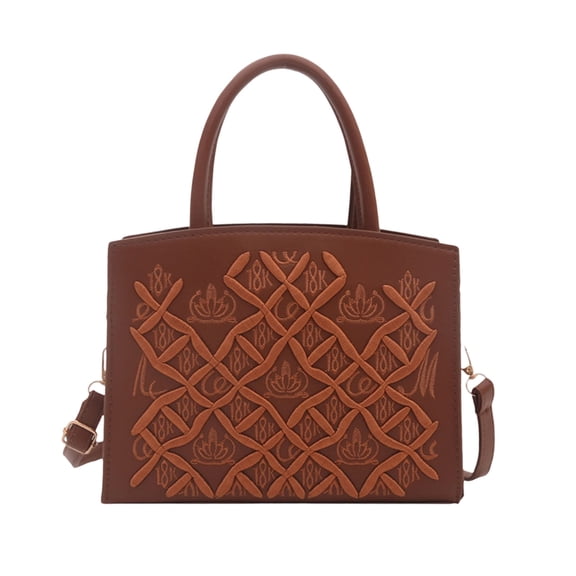 Kilaqueen Women's Structured Embossed Handbag, Square Top Handle Crossbody Purse with Detachable Strap for Work, Dinners, Parties and Special Events