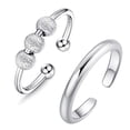 thumbnail image 2 of Anillos Giratorios Ajustables Abiertos Fidget Para Mujeres Y Hombres, Anillo Portátil Antiestrés Para La Ansiedad, Anillos De Moda Para Mujer 2 Uds Sweethay AP006162-02, 2 of 6
