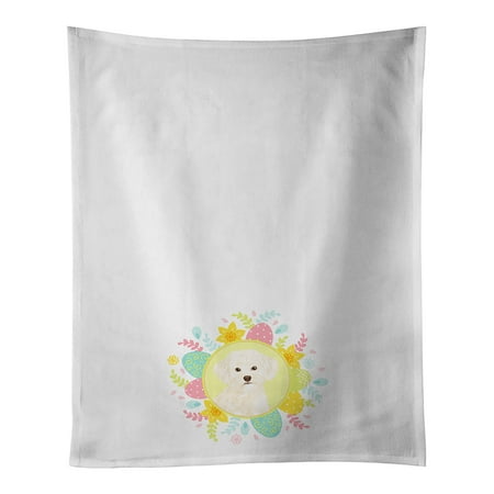 

Poodle Toy Cream Easter White Kitchen Towel Set of 2 19 in x 28 in