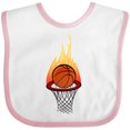 thumbnail image 3 of Inktastic Basketball and Hoop on Fire Boys or Girls Baby Bib, 3 of 4