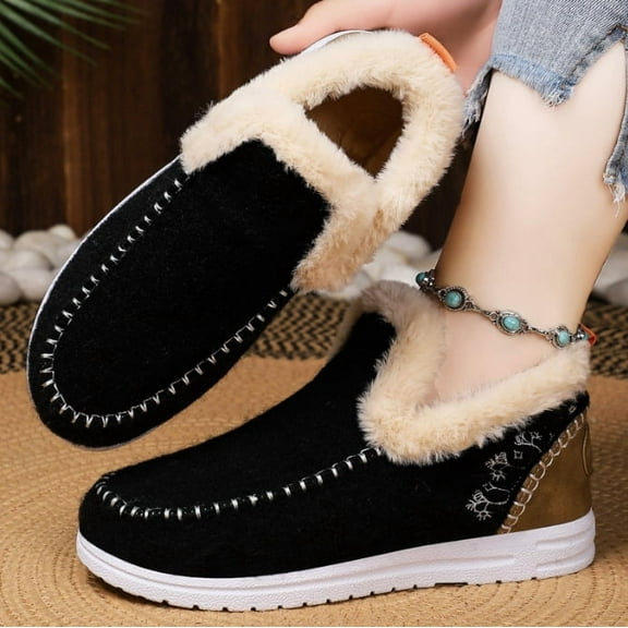 Women's Memory Foam Moccasin Slippers Indoor and Outdoor Warm Fuzzy Fleece House Shoes