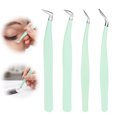 thumbnail image 2 of False Eyelash Tweezers Stainless Steel Precision Clamp for Single Cluster And Hair False Eyelashes Rust-Proof Makeup Tool for Beginners And Professionals, 2 of 8