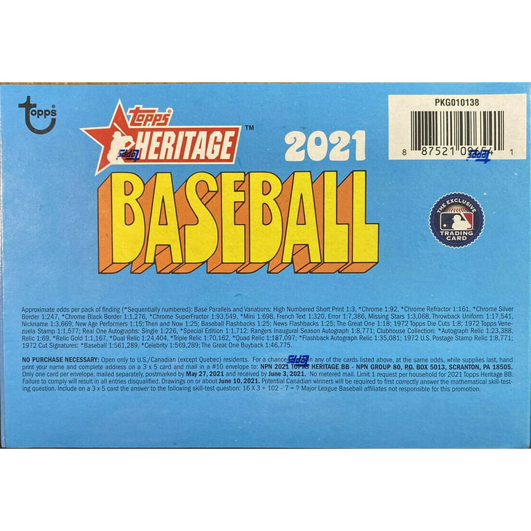 2021 Topps MLB Heritage Baseball Trading Card Giant Box