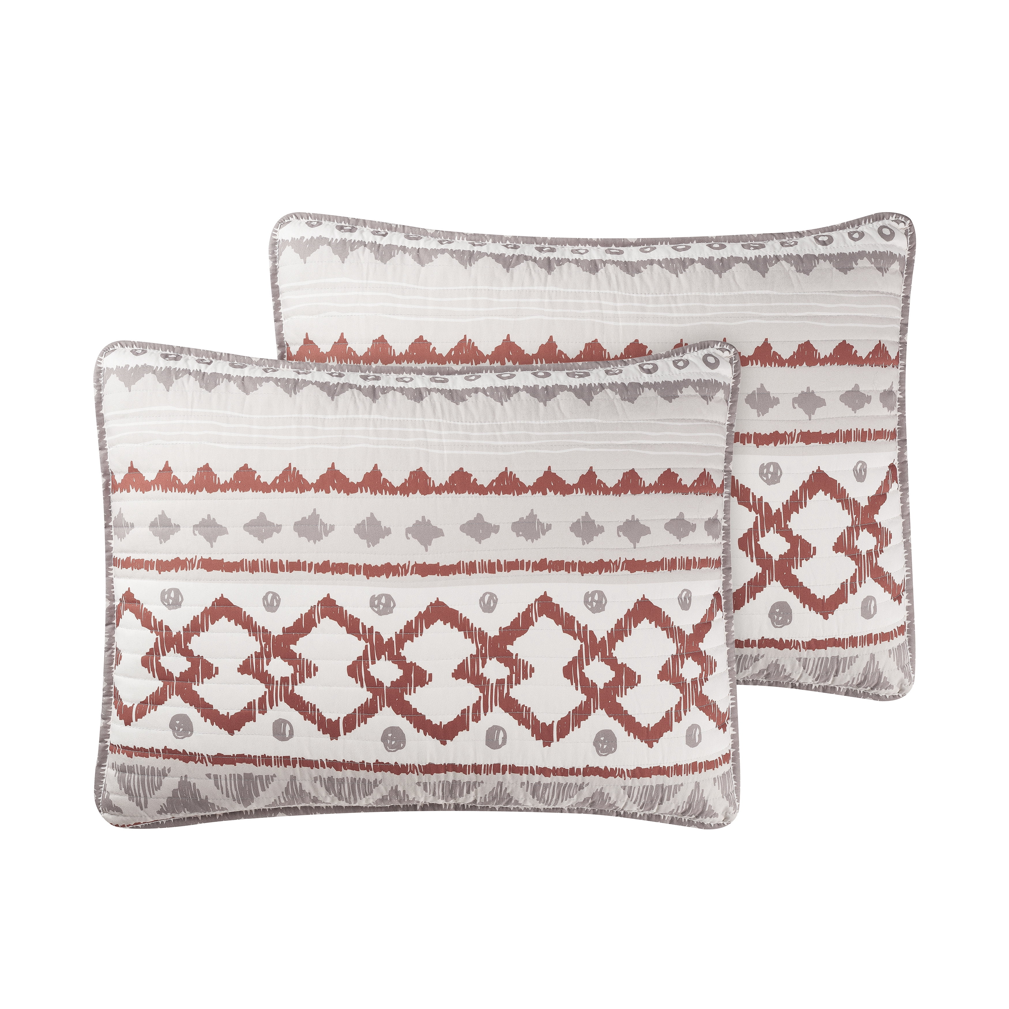Bedding 3-piece Quilt Set, Natural/Rust, King, Adair by French Connection