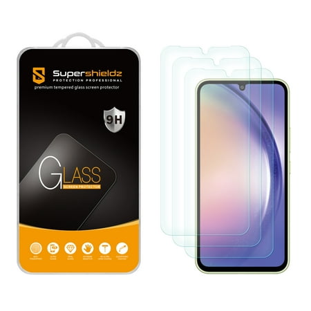 (3 Pack) Supershieldz Designed for Samsung Galaxy A34 5G Tempered Glass Screen Protector, Anti Scratch, Bubble Free