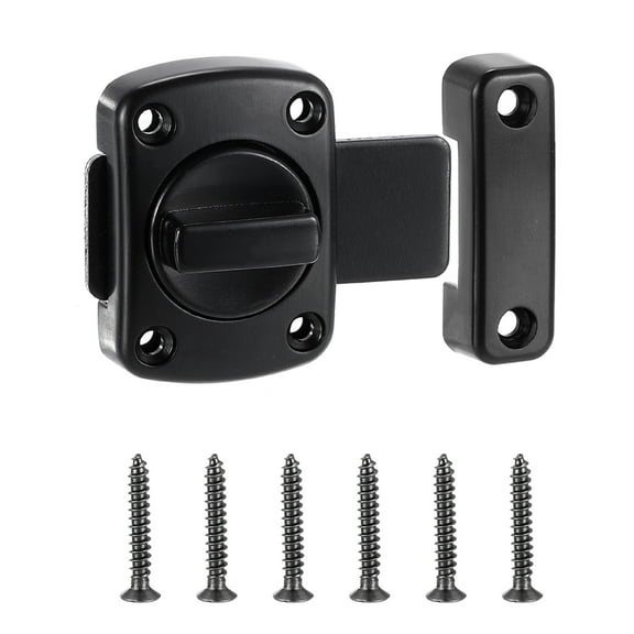 Uxcell Rotary Bolt Latch 180 Degree Switch Barn Door Sliding Door Safety Lock, Black