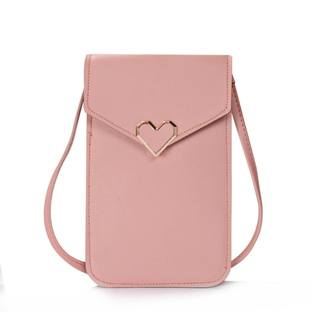 Bolsos para Teléfono con Pantalla Táctil para Mujer, Minibolsos Cruzados de Cuero para Teléfono Móvil, Cartera de Hombro con Ranuras para Tarjetas de Crédito