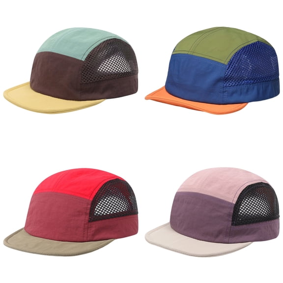 Unisex Retro Color Block Mesh Baseball Hats Quick Drying Sunshade Outdoor Breathable Peaked Cap Fashion Sports Running Hats