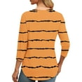 thumbnail image 4 of Plebaso Hauts à Manches 3/4 pour Femmes Tunique Imprimée Col Rond Blouses Amples Chemises d'Été Décontractées pour Femmes, 4 of 7