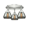 thumbnail image 2 of 916-3C-SN-G173 Innovations Lighting Fulton - 3 Light Flush Mount In Art Deco Style-8 Inches Tall and 18.25 Inches Wide-Satin Nickel Finish-Light Smoke, 2 of 5