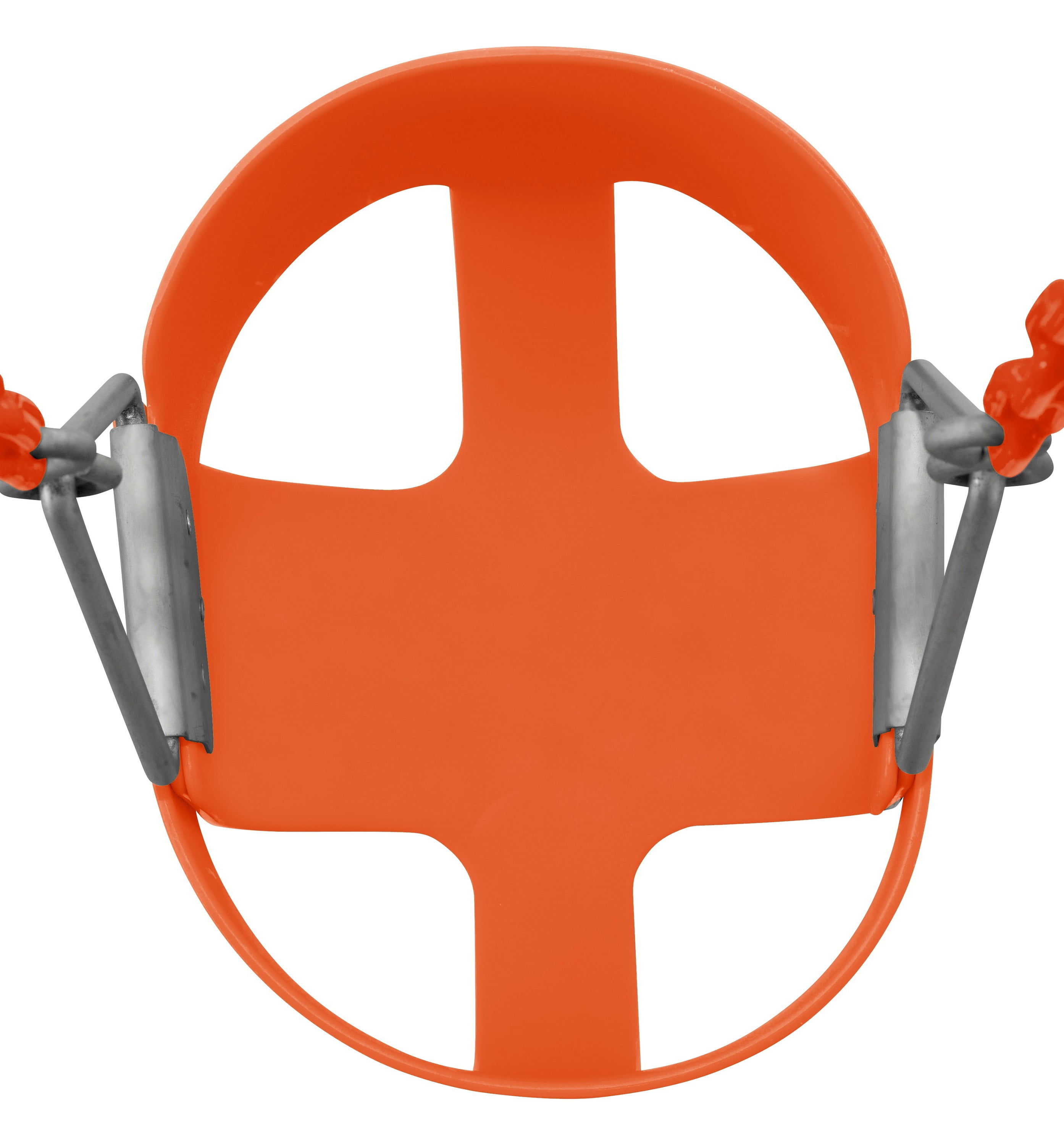 Outdoor Heights High Back Full Bucket Toddler & Baby Swing Set for Backyard Swing with Vinyl Coated Chain (3, Orange)