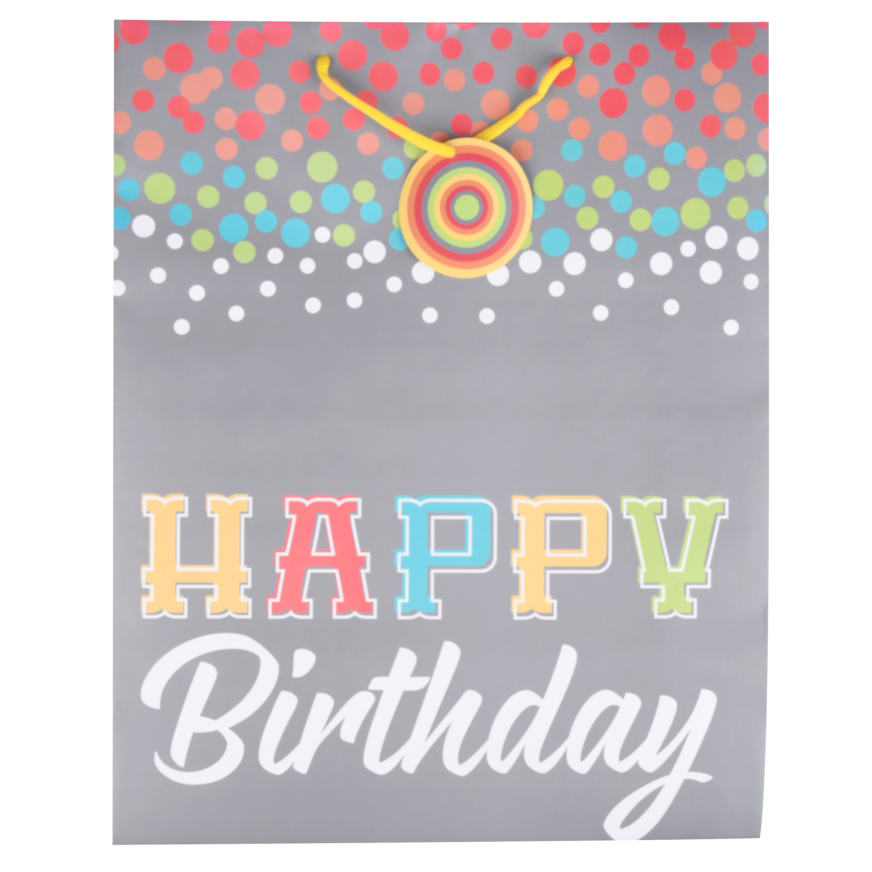 Way To Celebrate Jumbo Gift Bag, Charcoal Happy Birthday