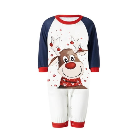 

Sunisery Matching Family Christmas Pajamas Long Sleeve Elk Tops Lights Pants Set