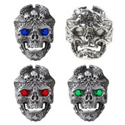 Aellinatey Skull Shaped Adjustable Rings Alloy Material Finger Rings Gift for Women Man