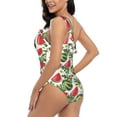 thumbnail image 4 of Wukai Watermelons Chic One Shoulder Swimwear with Ruffle Design and Tummy Control Skirt: Fashionable, Supportive, Comfortable for Beach-Small, 4 of 7