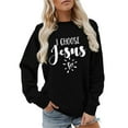 thumbnail image 2 of I Choose Jesus Sweatshirts for Women Long Sleeve Crewneck Christian Graphic Sweatshirt Pullover Tops, 2 of 5