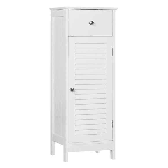 Yaheetech Floor Storage Cabinet with Drawer and Door, White