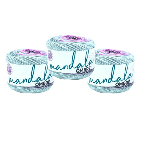 UPC: 0842093123705 | Lion Brand Yarn Mandala Ombre Joy Medium Acrylic Multi-color Yarn 3 Pack