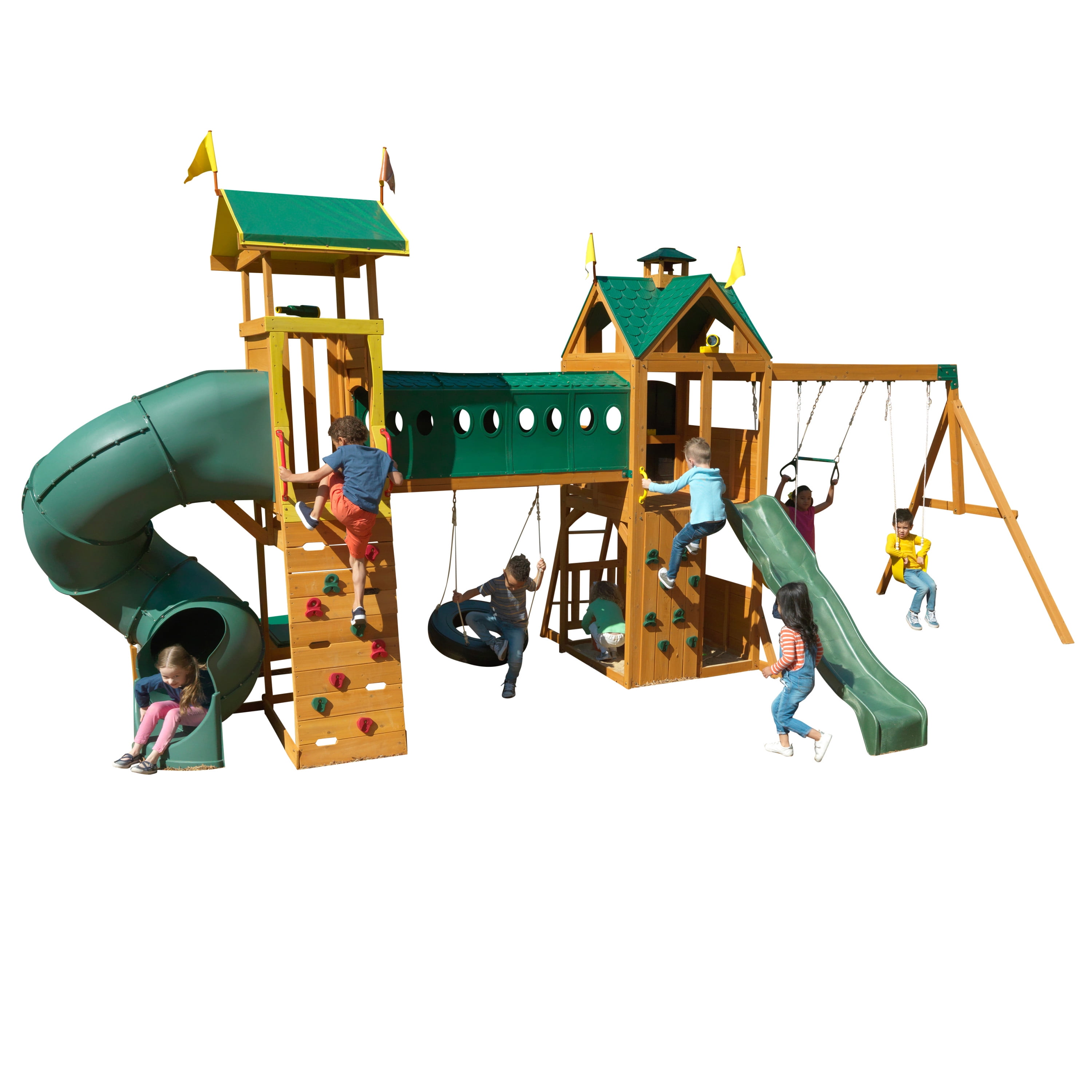 KidKraft Mockingbird View Wooden Swing Set / Playset