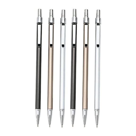6Pcs Metal Mechanical Pencil Drawing Automatic Pencil, Carpenter Mechanical Pencil for Student Writing Sketching Drawing