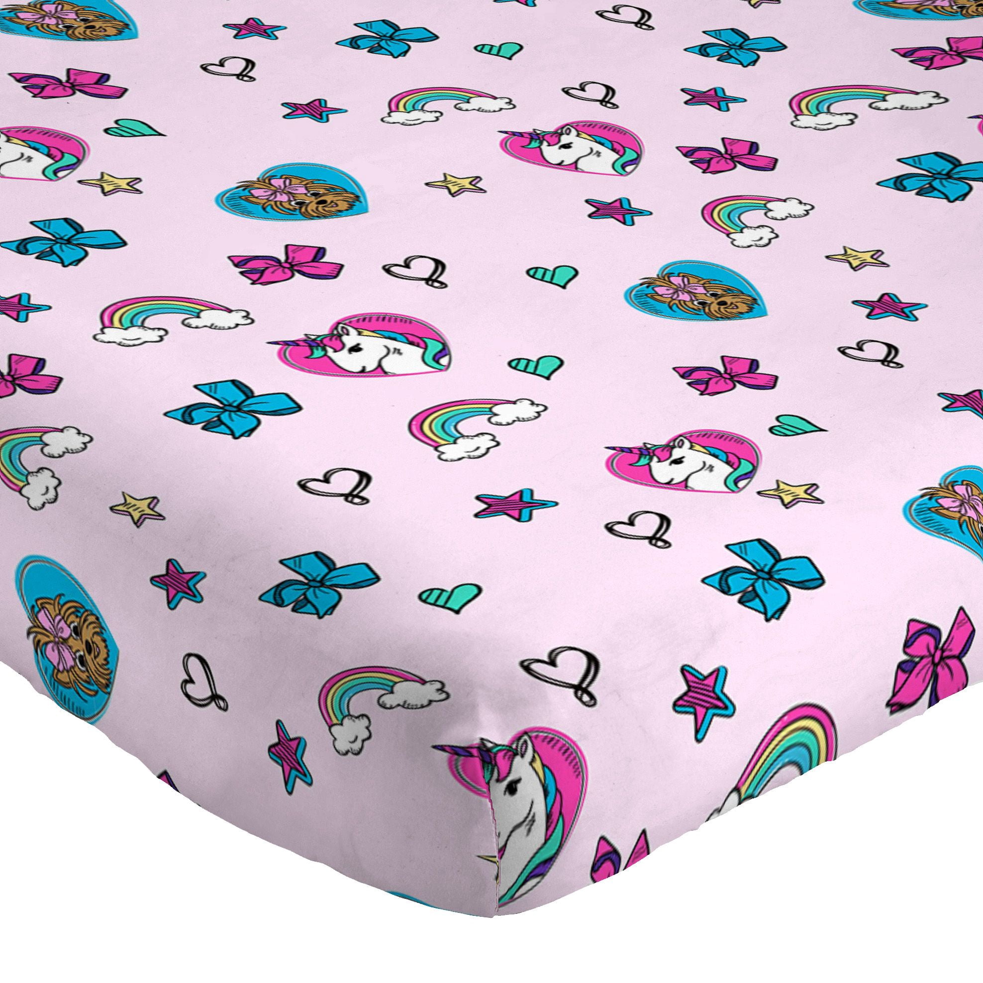 Jojo Siwa 5-Piece Unicorn Shine Striped Kids Bedding Set w/ Reversible Pink Bows Comforter