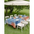 thumbnail image 4 of Outdoor Tablecloth with Umbrella Hole for Patio/Picnic/Party/Camping, Blue Coastal Whale Waterproof Table Cloth Rectangle Table Cover Washable, Retro Nautical Marine Life Leaves (60"x 120"), 4 of 9
