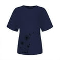 thumbnail image 4 of Womens Tops Spring Round Neck Dandelion Printed Loose Casual Short Sleeved T Shirt Soft Lightweight Breathable Polyester & Spandex 1Pc Top 3Xl Shirts for Women, 4 of 5