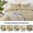 thumbnail image 2 of NEXHOME PRO Duvet Cover Set 100% Washed Cotton 2 Pieces Linen Breathable Soft Durable Duvet Cover Bedding Set with Zipper Closure, Twin Size Linen Khaki(Comforter Not Included), 2 of 5