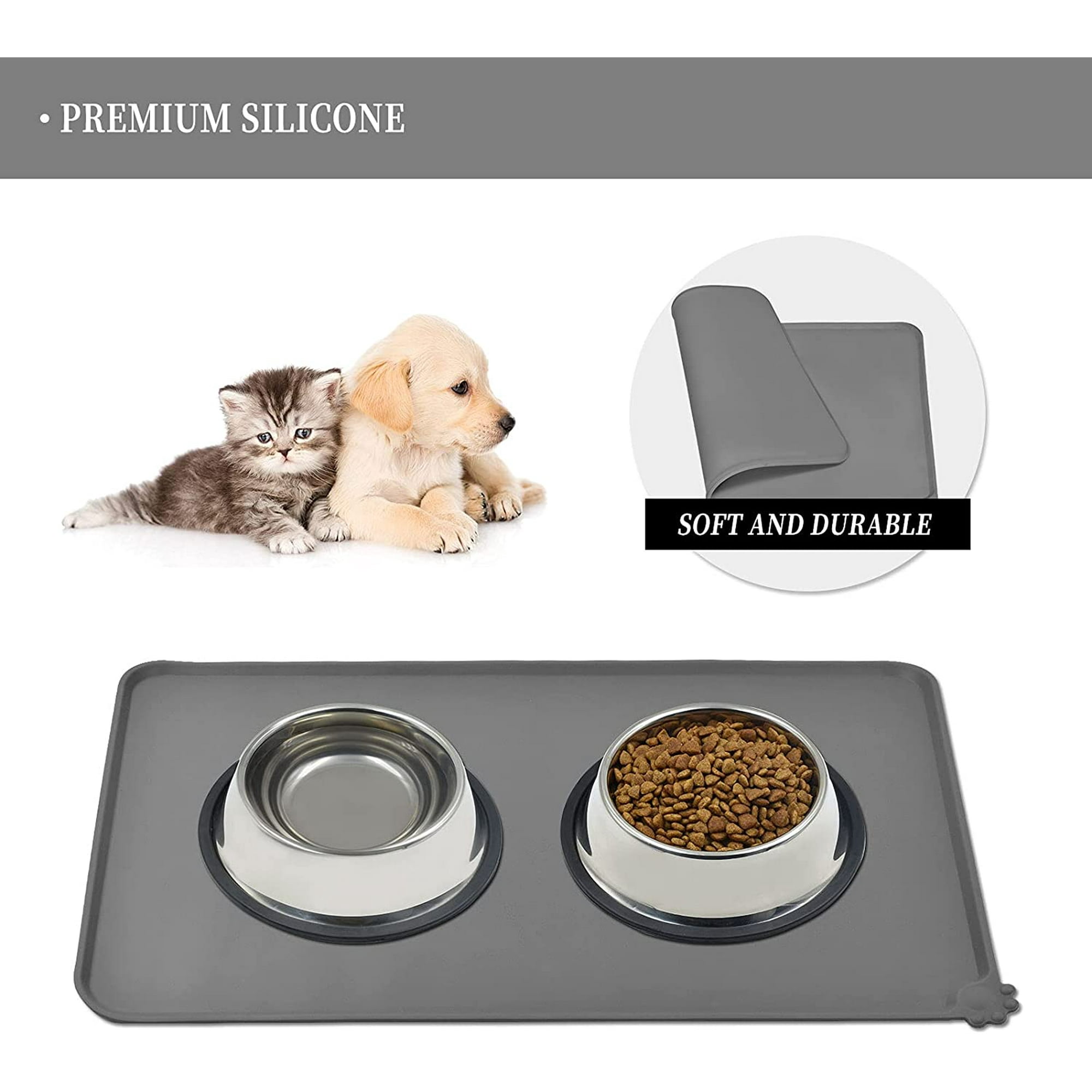 Silicone Waterproof Pet Feeding Mats with High Lips Multiple Colors for Dogs Cats Others Walmart