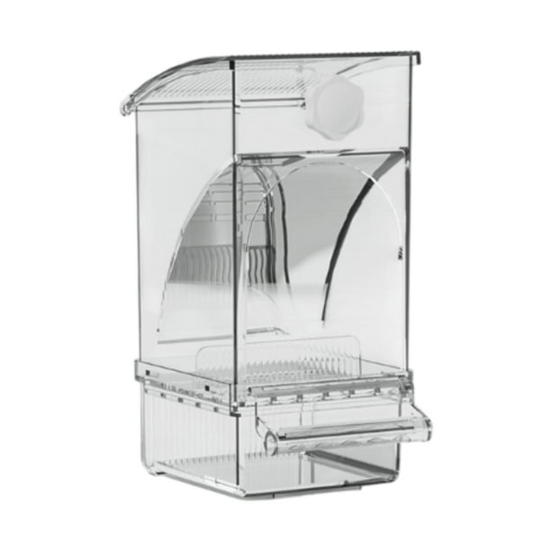 Alimentador automático de aves alimentador de jaula de aves, resistente, al periódico de semillas alimentador de loros para cockatiel tortebirds Claro