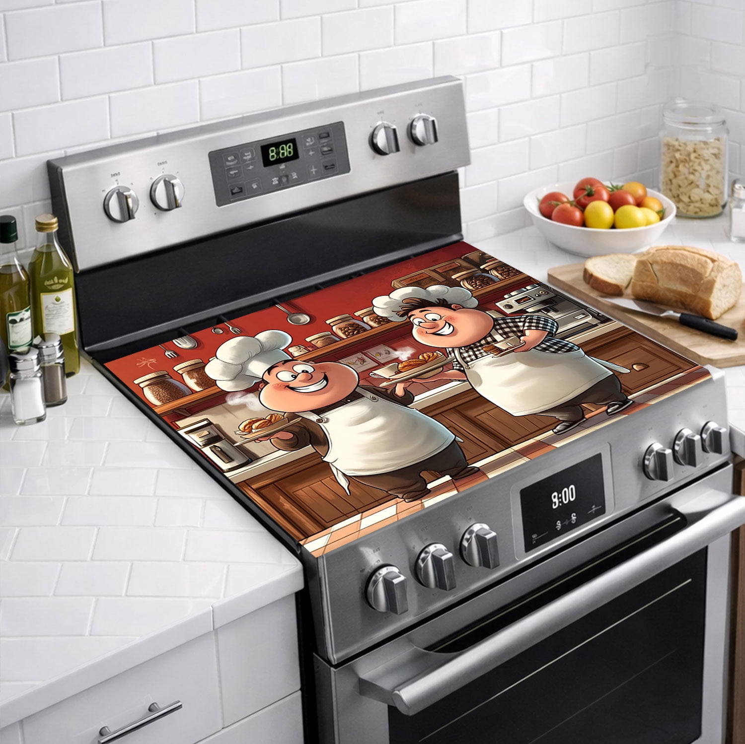 Multi-Design Silicone Stove Cover for Glass/Electric Stoves - 3-in-1 Heat-Resistant Protector Mat, Non-Slip Drying Rack 28"x20"