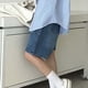 thumbnail image 4 of MKLEKYY Pantalones Cortos Deportivos Para Mujer, Pantalones Cortos Holgados De Mezclilla, Pantalones Cortos Para Mujer, Pantalones Cortos Largos Hasta La Rodilla Para Mujer., 4 of 4