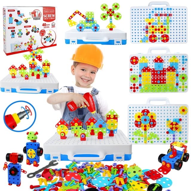 Juego de brocas de construcción Aotipol STEM Toy 232 piezas para niños de 3 a 8 años