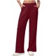 thumbnail image 1 of Pantalones de Pierna Ancha de Cintura Alta para Mujeres Pantalones de Cintura Elásticos de Cordón de Lino de Color Sólido, 4 Bolsillos Que Fluyen Pantalones de Verano, 1 of 7