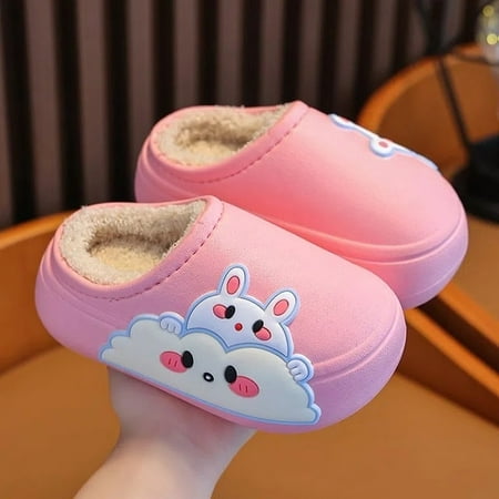 

CoCopeanut Cute Home Slipper for Children Kawaii Bear Cartoon Cheap Slides for Boy Girls Winter Animals Child Slipper Baby Cotton Shoes