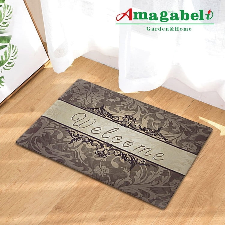 Rubber Doormat Indoor Low Profile Non Slip Washable Welcome