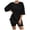 Black, variant on ibiyuan 2 Piece Outfits For Women Women's Ribbed Knit Set Casual Short Sleeve Top and Matching Shorts Comfortable Two Piece Outfit with Pockets