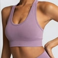 thumbnail image 2 of Sngxgn Womens Strappy Longline Sports Bra - Wirefree Padded Crop Tank Top Workout Yoga Bras(Purple,L), 2 of 4