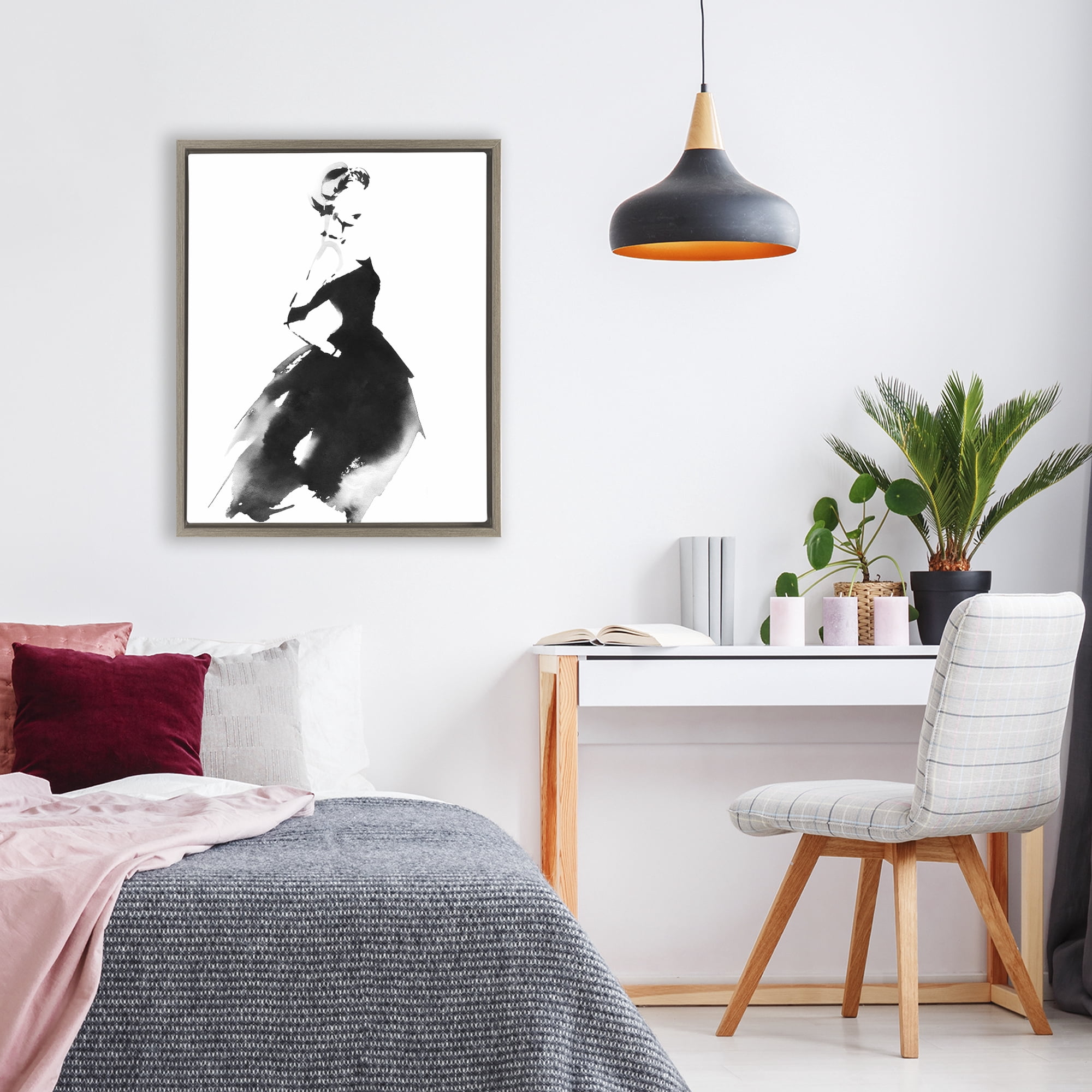 Stupell Industries Shadow Waltz Silhouette Brown Framed Floater Canvas Wall Art, design by Svetlana Aleynikova