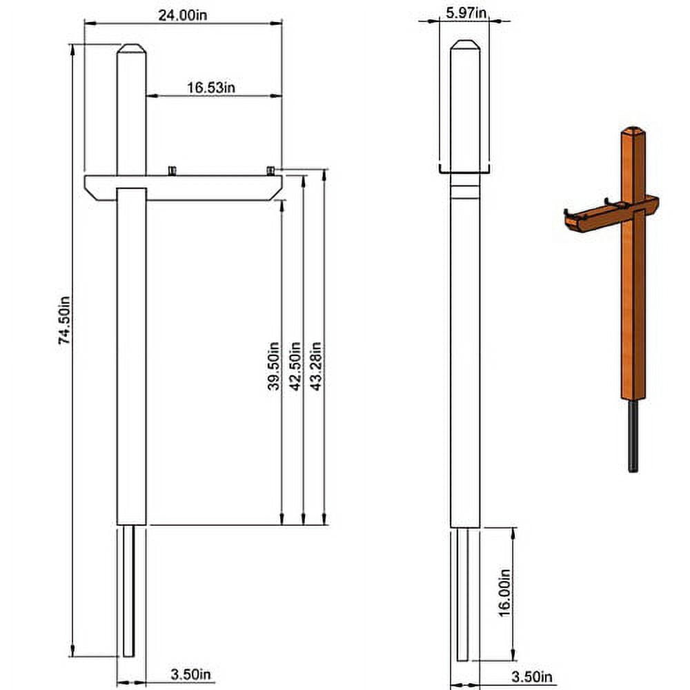 Gibraltar Mailboxes Cedar Deluxe, Drive-In, Crossarm, Mailbox Post Kit, Natural Finish, DPKX0000