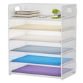 thumbnail image 1 of Organizador de papel Marbrasse, bandeja para cartas de 6 niveles, malla blanca, 1 of 6