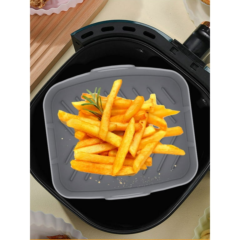 Reusable Air Fryer Pad Silicone Air Fryer Tray Rectangular Basket Baking  Inner Liners Cooking Tool for
