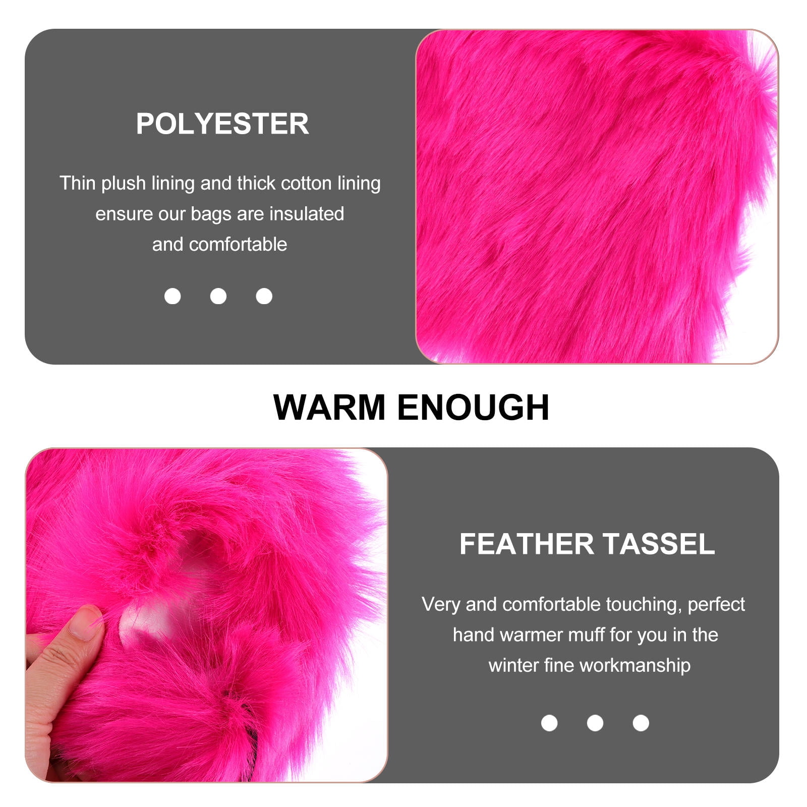 HONMEET Portable Polyester Rosy Hand Warmer Muff with Hanging Pouch, Cozy Winter Accessory for Outdoor Use