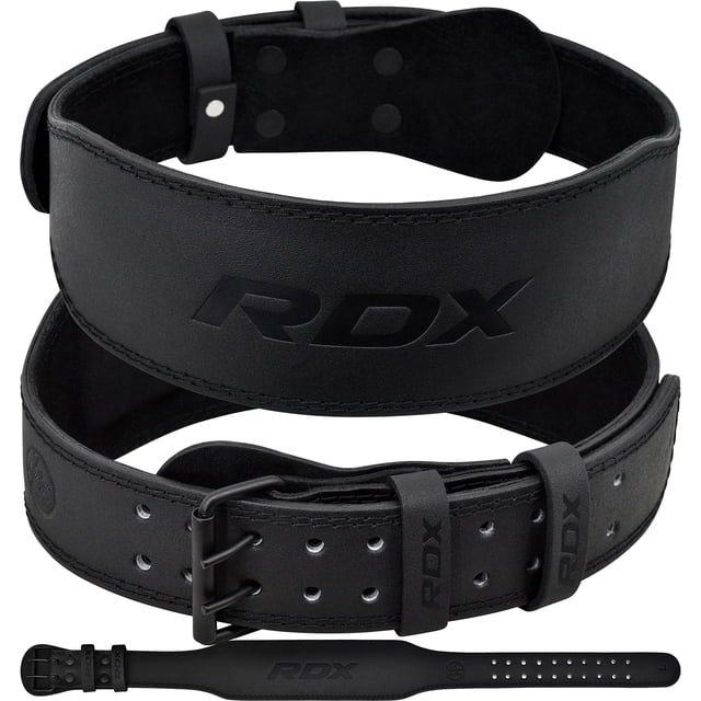 Cinturón de levantamiento de pesas RDX para gimnasio, piel de vaca, soporte lumbar acolchado de 4 pu