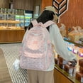 thumbnail image 4 of Polka Dots School Backpack, Aesthetic Backpack with Pendant, Multi-layer School Backpack for College Work Travel (Pink), 4 of 8