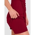 thumbnail image 3 of ANRABESS Womens Summer Dresses 2026 Bodycon Sleeveless Romper Skort Twist Waist Night Out Vacation Mini Dress Built in Shorts Deep Red Small, 3 of 8