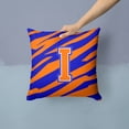 thumbnail image 2 of Caroline's Treasures CJ1023-IPW1414 Letter I Initial Tiger Stripe - Blue Orange Fabric Decorative Pillow, 14Hx14W,, 2 of 4