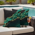 thumbnail image 4 of Green Marble Outdoor Waterproof Pillow Covers, Gold Abstract Vintage Modern Ombre Art Decorative Square Throw Pillowcase Sofa Cushion Sham for Patio/Couch/Chair, 24"x24" 2 Pack, 4 of 8