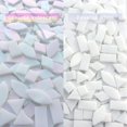 thumbnail image 2 of shiyou-Iridescent Glass Mosaic Tiles for Crafts, 240 Pieces 5 Shapes Mixed Stained Glass Sheets, Mosaic Kits for Adults (Iridescent White), 2 of 4